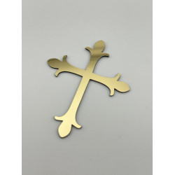 Топер хрестик для торта золотий, на хрещення, великдень